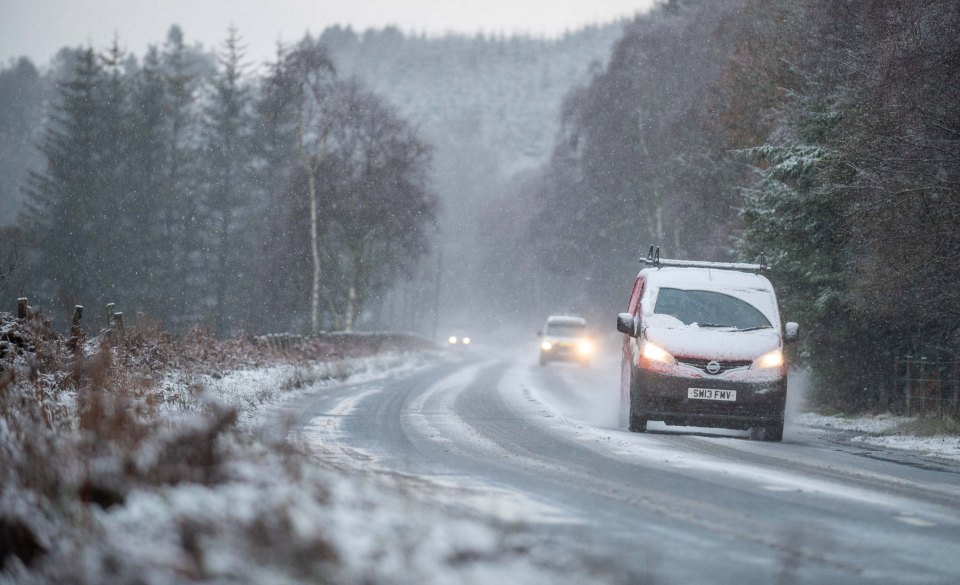 Drivers near Lumsden, Aberdeenshire experienced difficult conditions on the road this morning