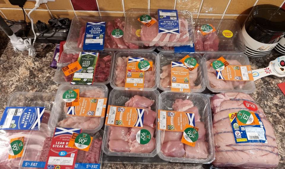 A woman named Linsey shared a snap of her yellow sticker food haul from Lidl