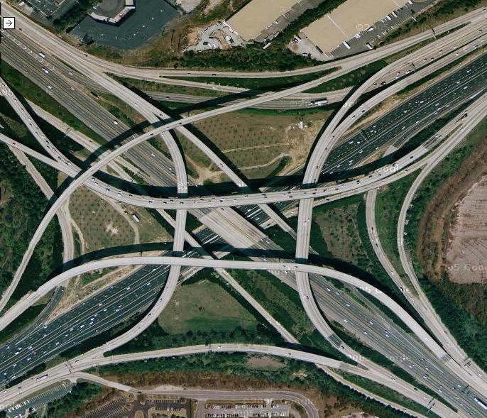 The Tom Moreland Interchange in Atlanta was opened in 1987