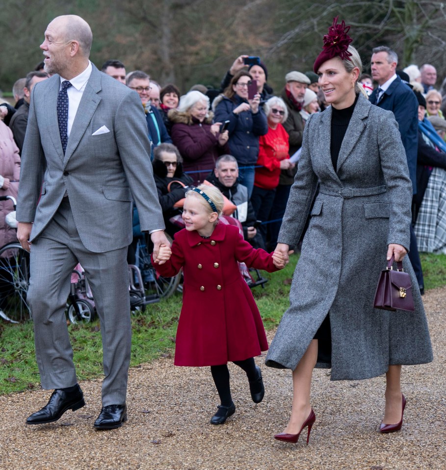 Mike and Zara Tindall’s daughter Lena was full of festive spirit this morning