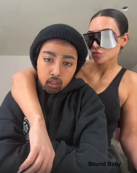 North dressesd up as her dad for a TikTok video