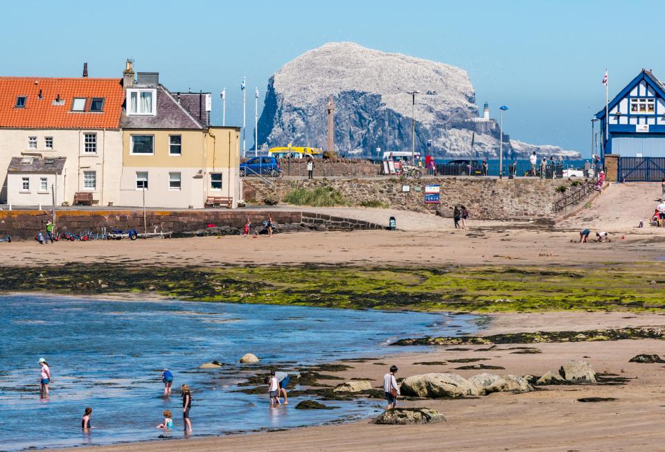 Bass Rock can be seen from North Berwick's beach