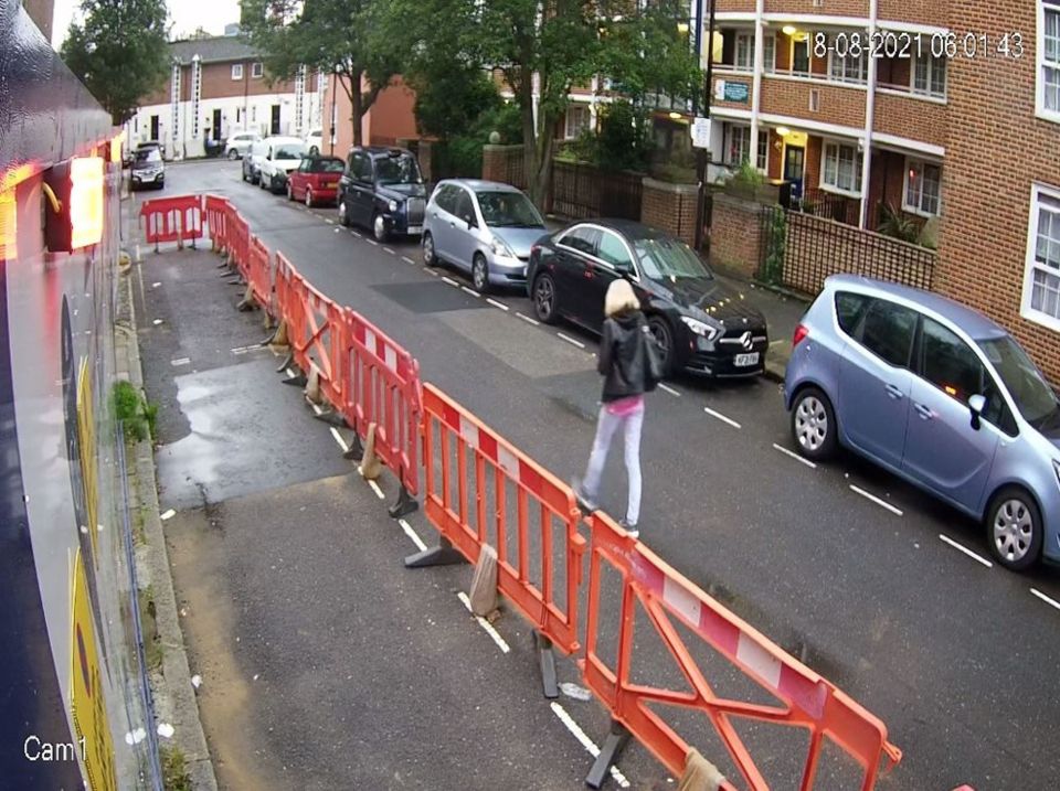 Sharon Pickles can be seen walking to her flat before she was murdered