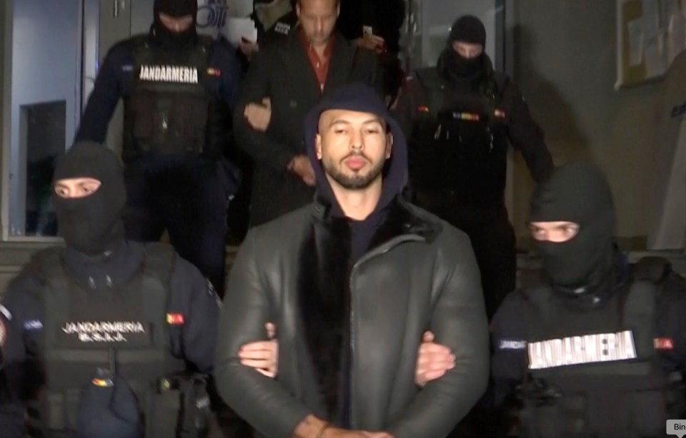 Andrew Tate was arrested in Bucharest on December 29