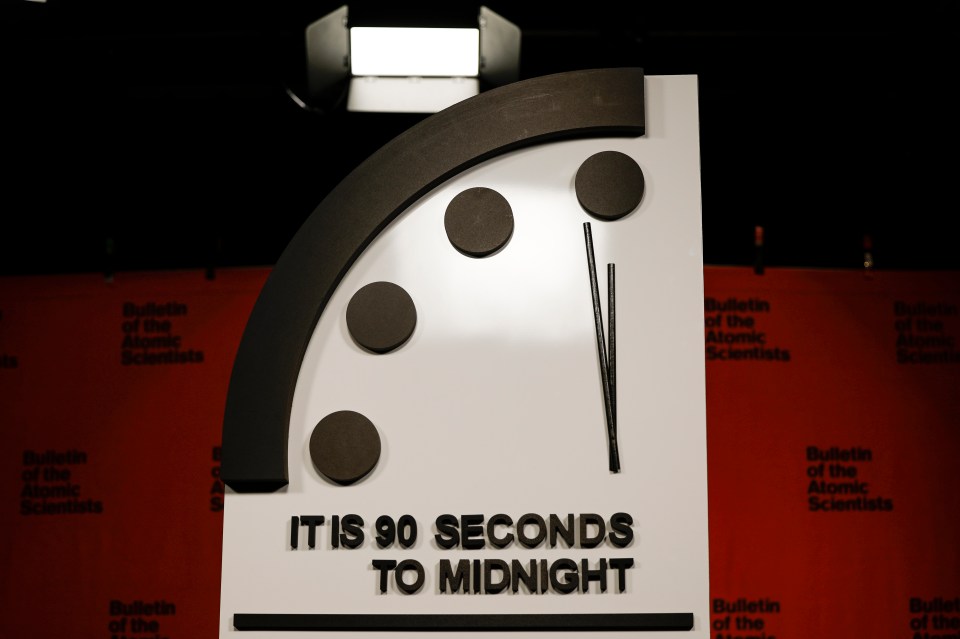 The Doomsday Clock was moved closer to midnight at an unveiling in Washington yesterday