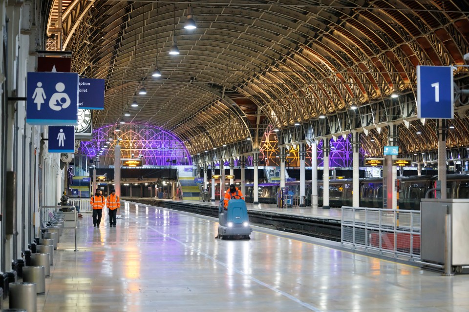 Paddington train station in London was deserted today due to industrial action