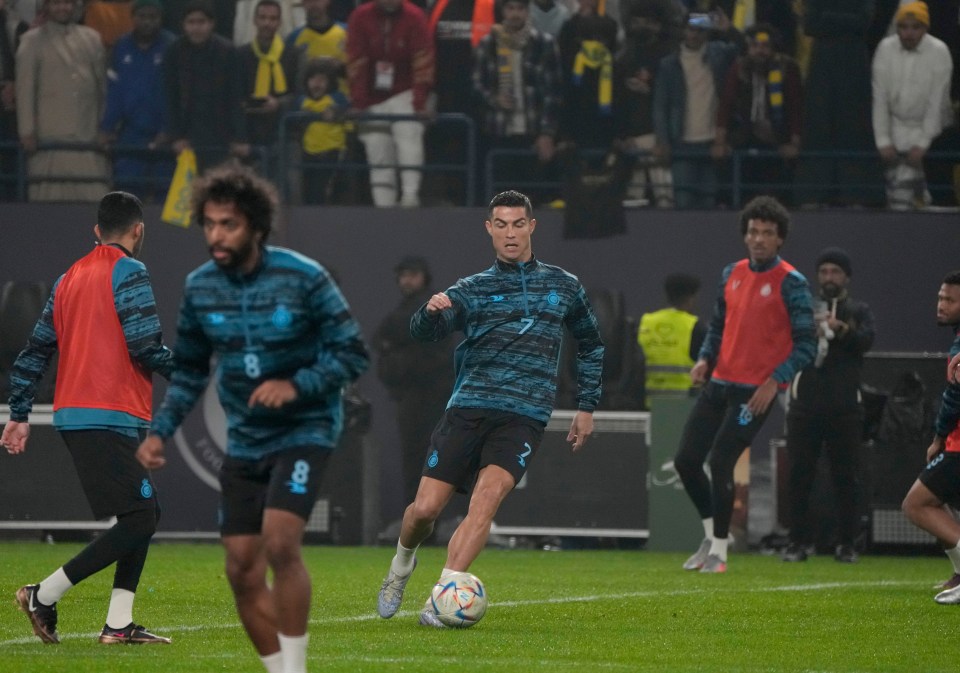 Thousands of fans flocked to watch Cristiano Ronaldo in his first training session