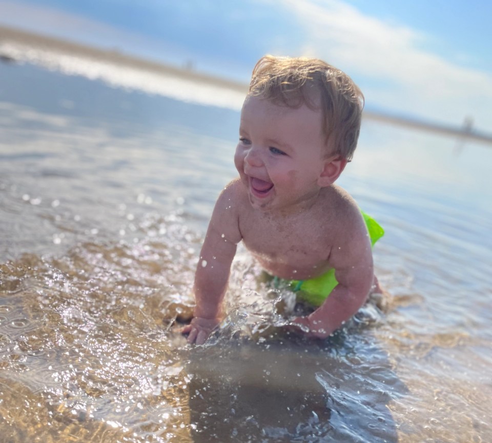 Henry Shaw at Camber Sands, East Sussex, on his family’s hols