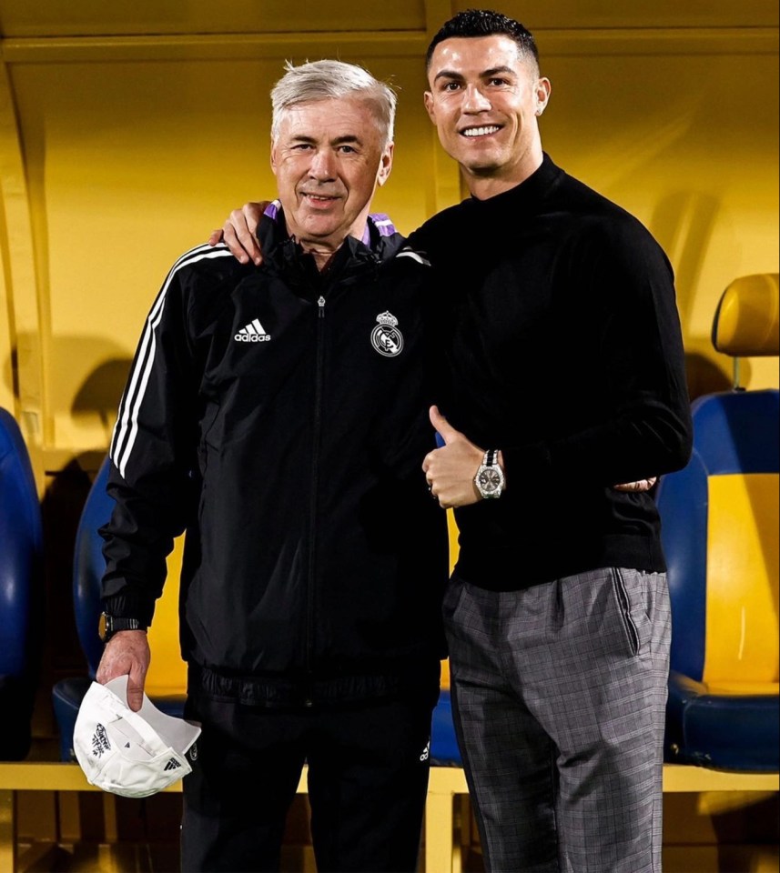 Ronaldo was also reunited with Real Madrid boss Carlo Ancelotti