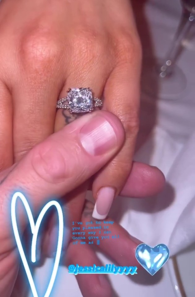 Stephen showed off the huge engagement ring on social media