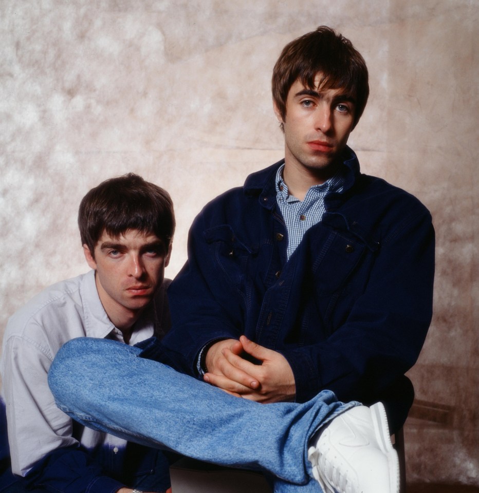 Noel and Liam during the early days of Oasis in 1994