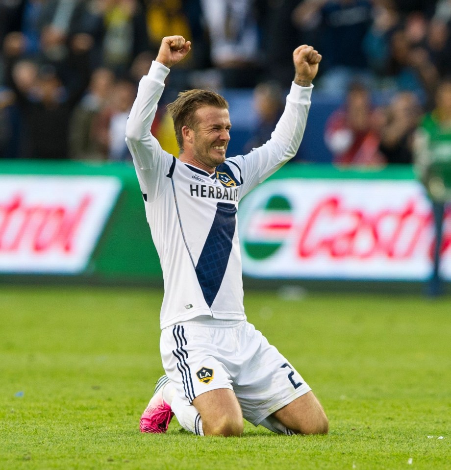 Beckham played 118 times for LA Galaxy, winning the MLS Cup twice