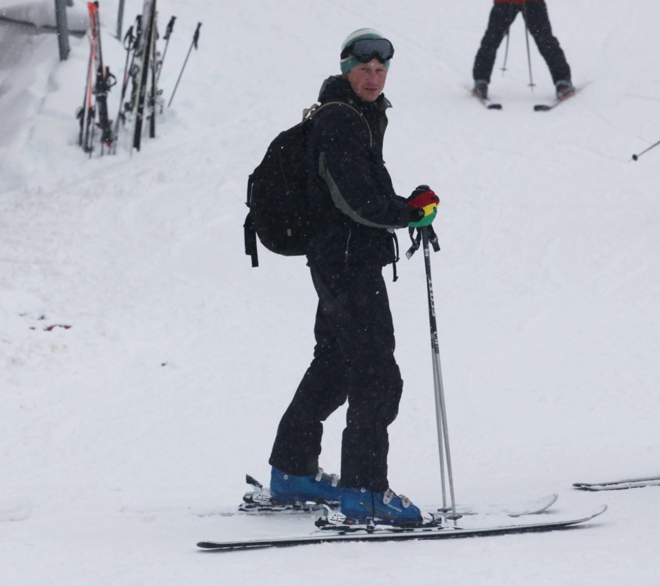 Prince Harry was on a ski trip with upper crust pals in the Swiss Alps