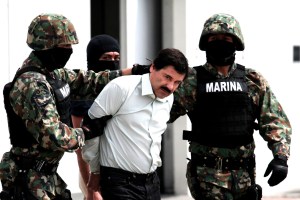 Mexican Navy soldiers escort Joaquin Guzman Loera, alias El Chapo Guzman