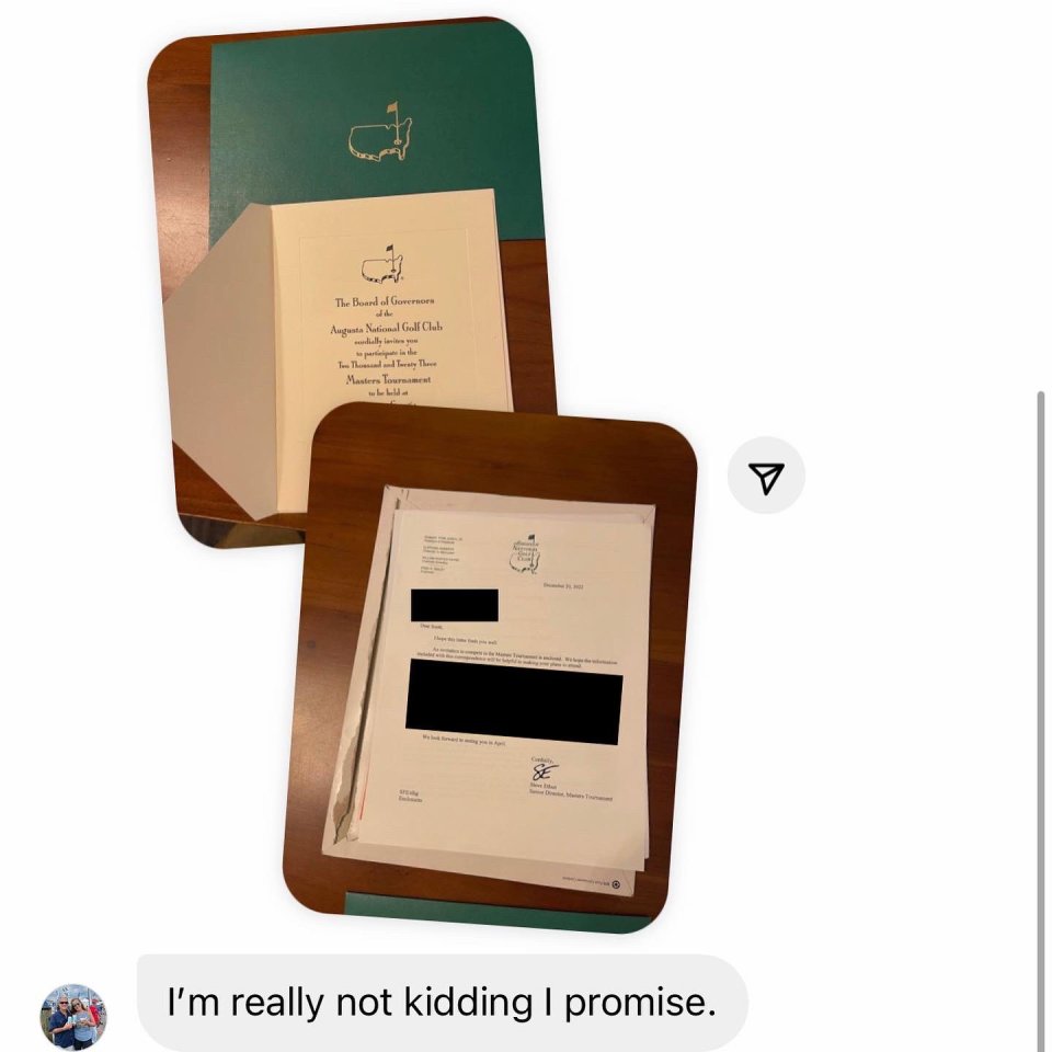 The 'other' Scott Stallings sent over photos of the invitation as proof