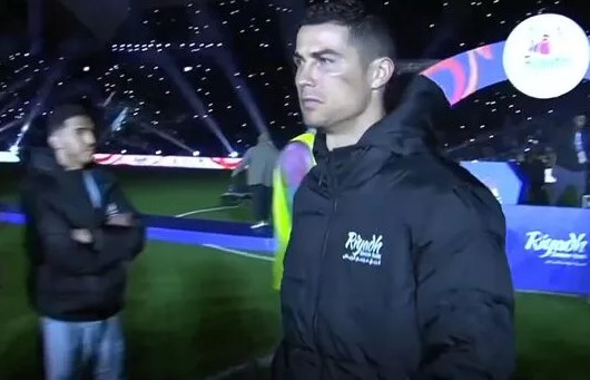 Cristiano Ronaldo looked baffled after being named man of the match