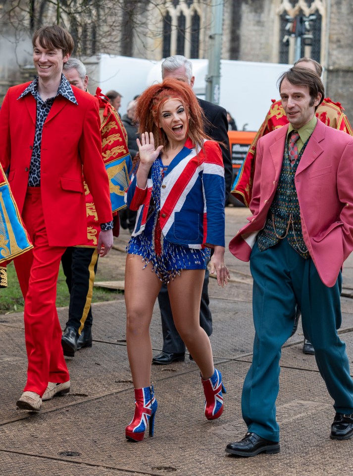 A Ginger Spice lookalike was spotted on the set of The Crown