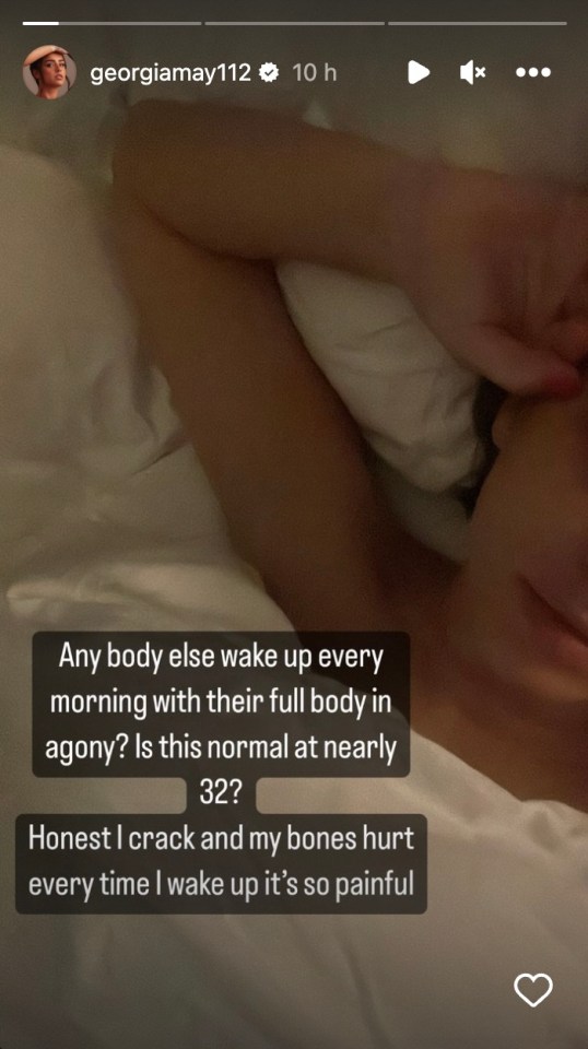 The actress shared that she was waking up in pain every day