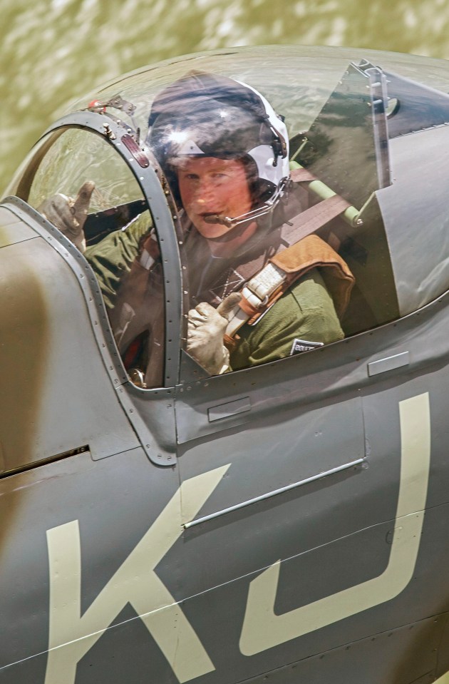 Harry flying in the back of a Spitfire from West Sussex