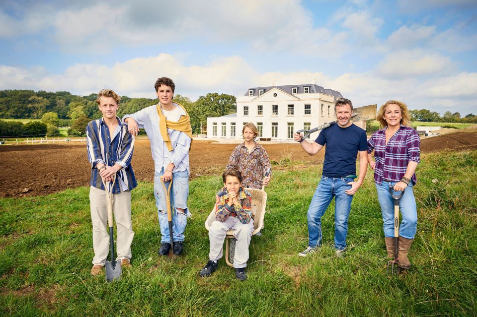 The family-of-six live in a seven-bedroom mansion in Somerset