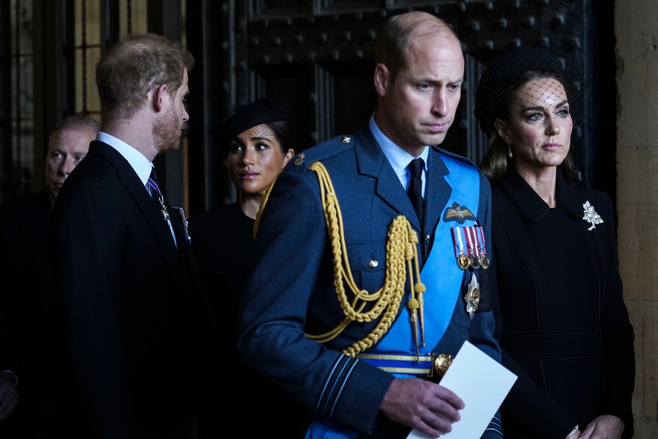 Brothers and their wives at the late Queen’s lying in state