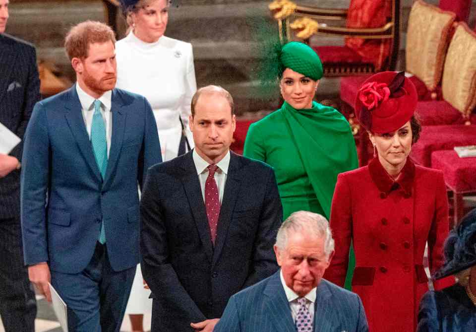 Harry said: 'Very quickly it became Meghan versus Kate' - here the Royals at Westminster Abbey in March, 2020