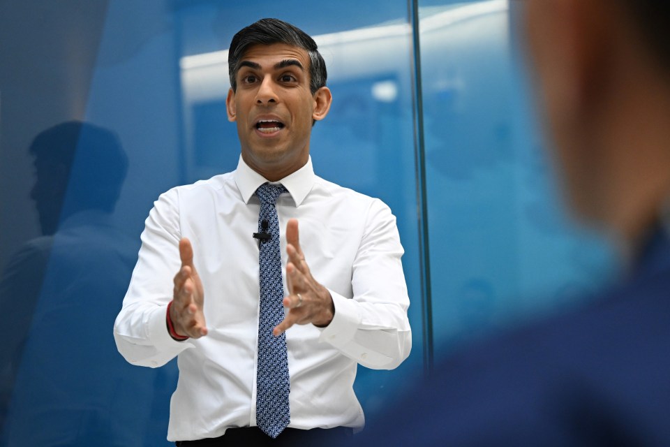 Rishi Sunak answered questions from health workers at Teeside University in Middlesborough this morning