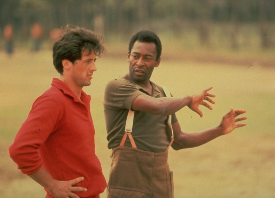 Pele shares a chat with Sylvester Stallone on set of 1981 film Escape to Victory