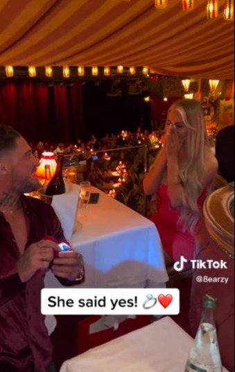 The shameless media star shared a clip of him getting down on one knee