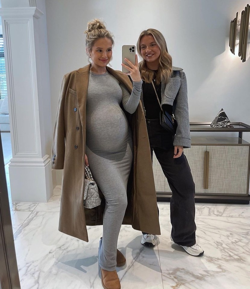 Molly-Mae Hague showed off her growing baby bump alongside her sister