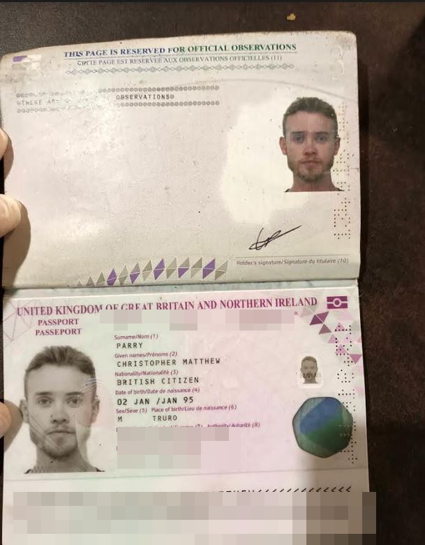 Putin's forces shared a picture of Christopher Parry's passport