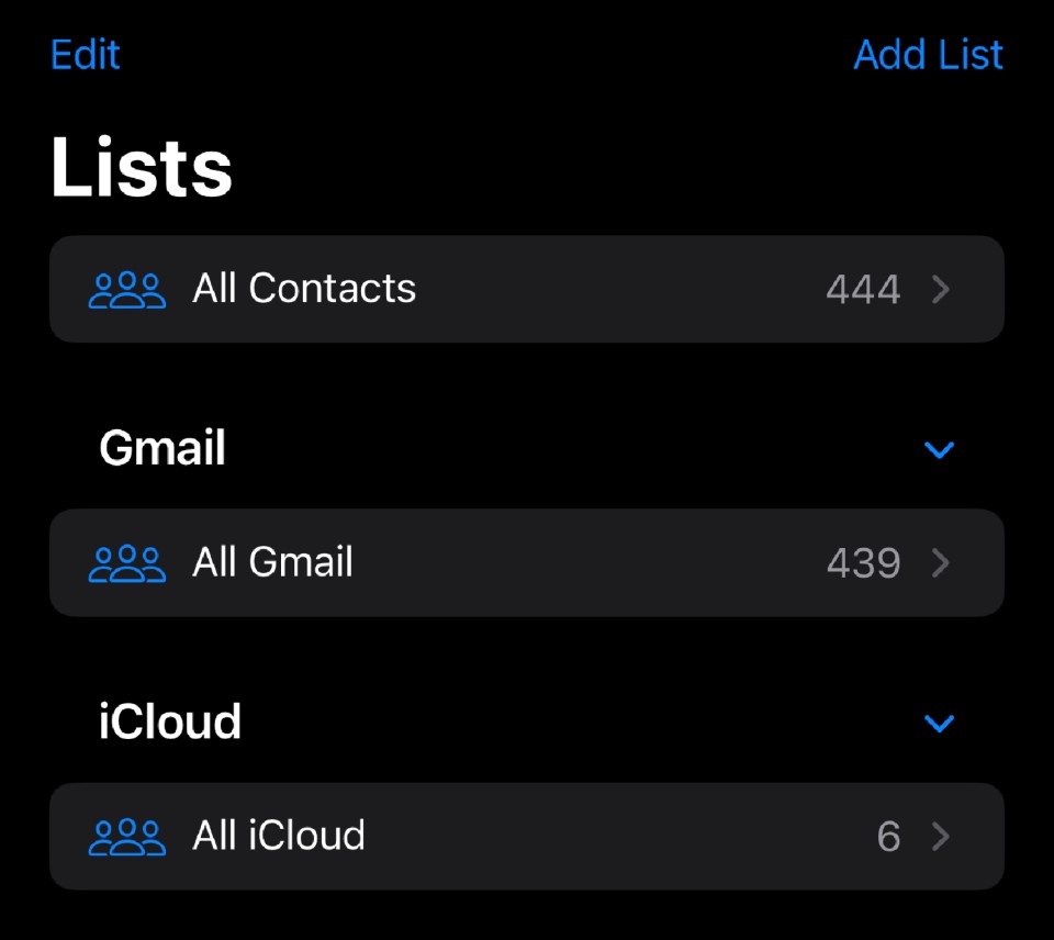 One Contacts trick involves creating Contact lists