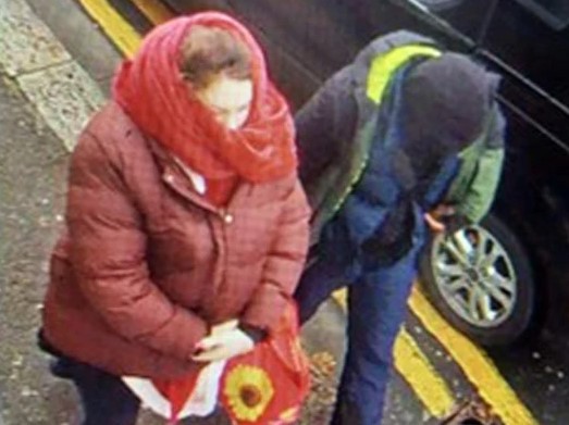 The couple were picked up on CCTV as they evaded authorities