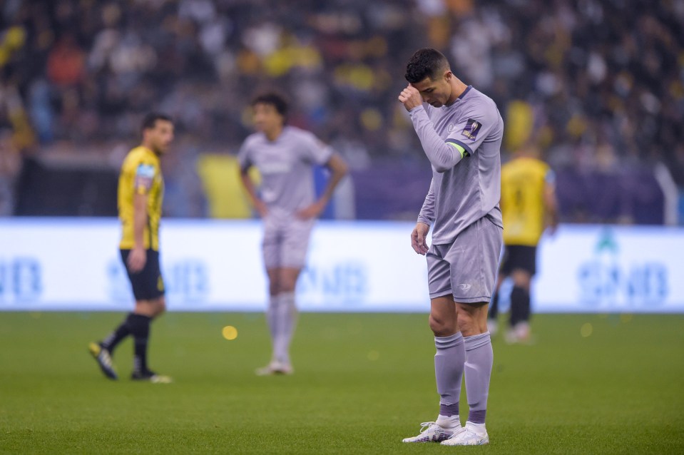 The Portugal legend cut a frustrated figure throughout the game