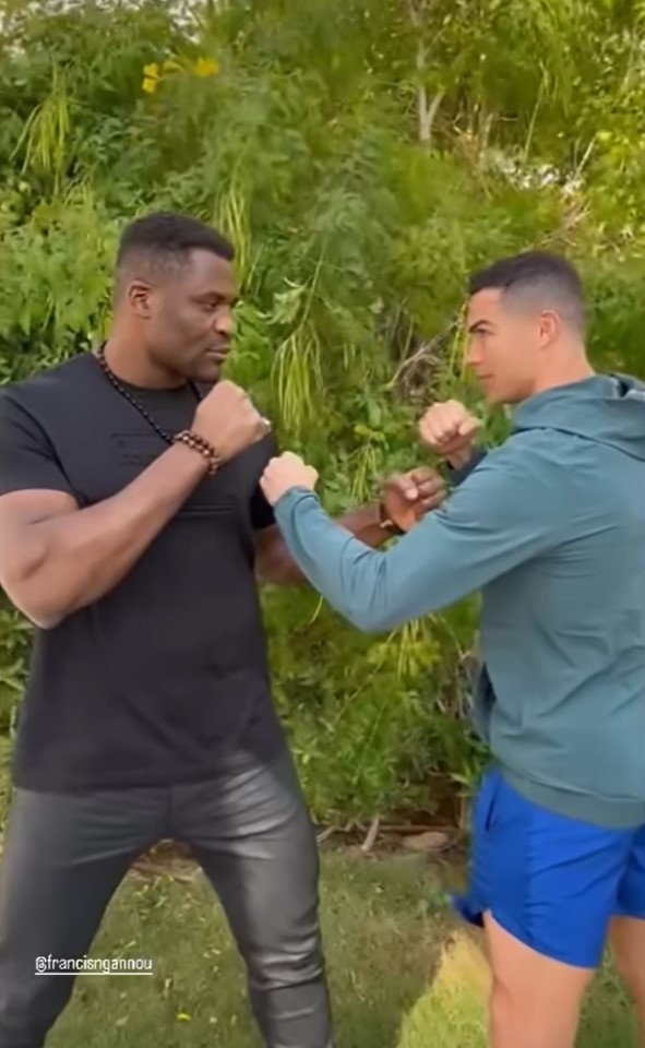 Ngannou and Ronaldo came face-to-face in Saudi