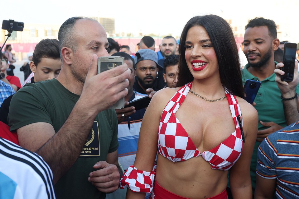 The Croatia superfan was the centre of attention in the Middle East