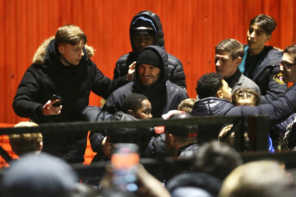 Becks was unsurprisingly mobbed by fans