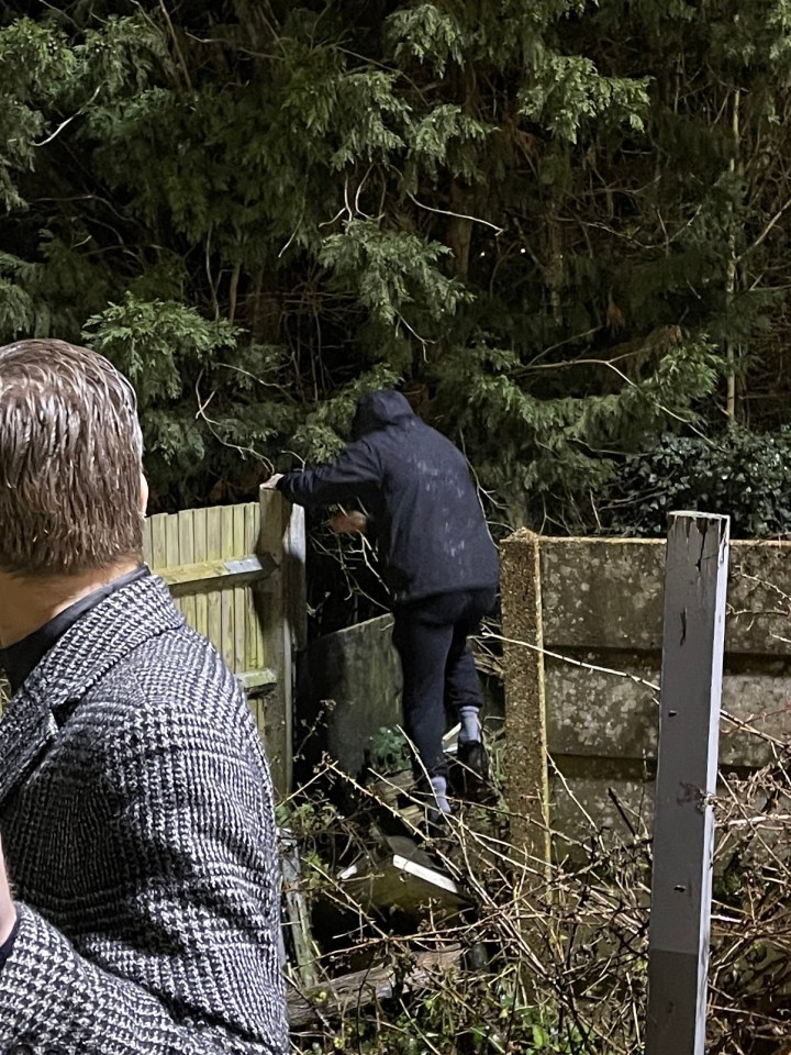 Becks jumped another fence and went through bushes to escape a slew of fans