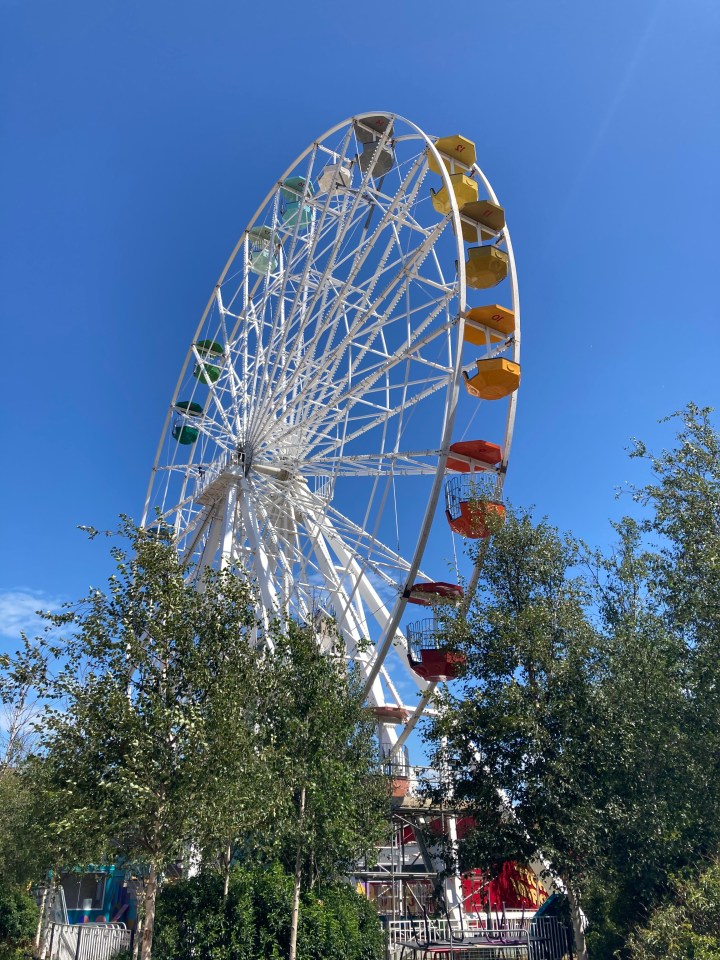 The famous Ferris Wheel can be seen from the train station