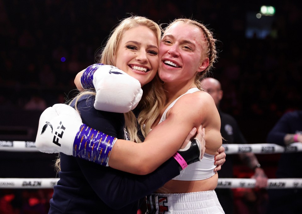 Bridges celebrates with Elle Brooke after she beat Faith Ordway last Saturday