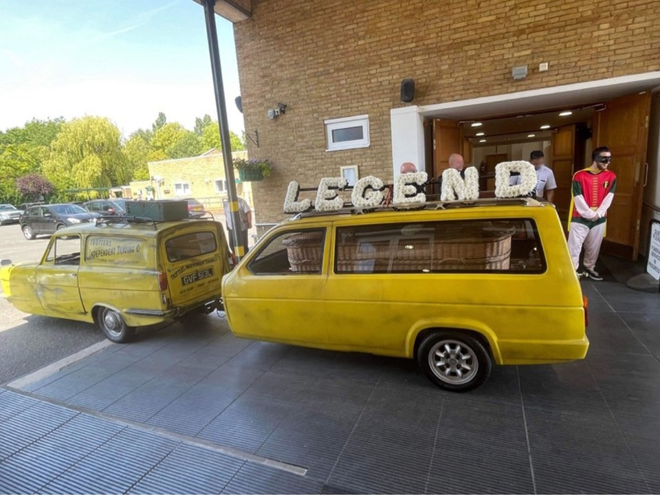 The legendary send-off saw Eddie driven by the three-wheeler hearse