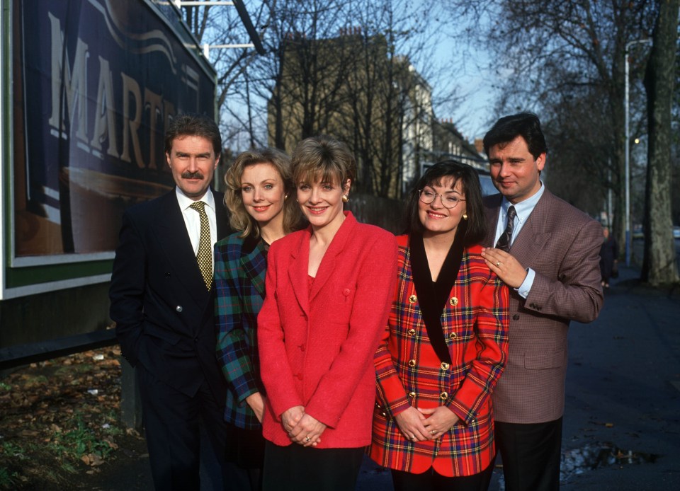 Presenters Michael Wilson, Anne Davies, Fiona Armstrong, Lorraine Kelly and Eamonn Holmes on the day GMTV first aired in January 1993