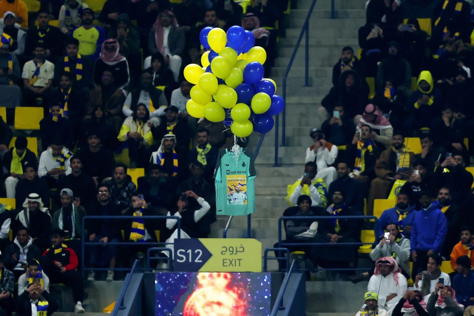 His jersey was released across the stadium with the help of balloons