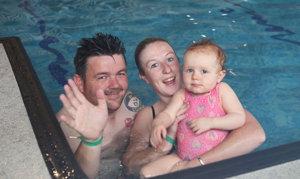 Gemma Cunningham and partner Gerry Paton with daughter Evie