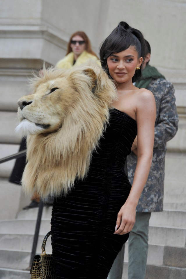 Kylie Jenner wore what looked like the head of a lion