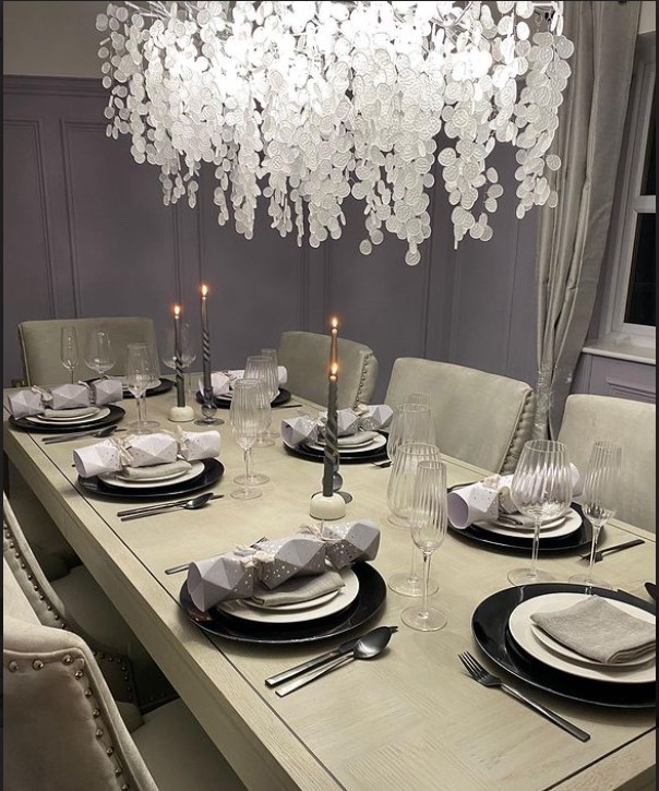 The star has shown off her dining room on social media