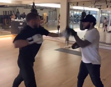 Ross captured on video throwing a jab