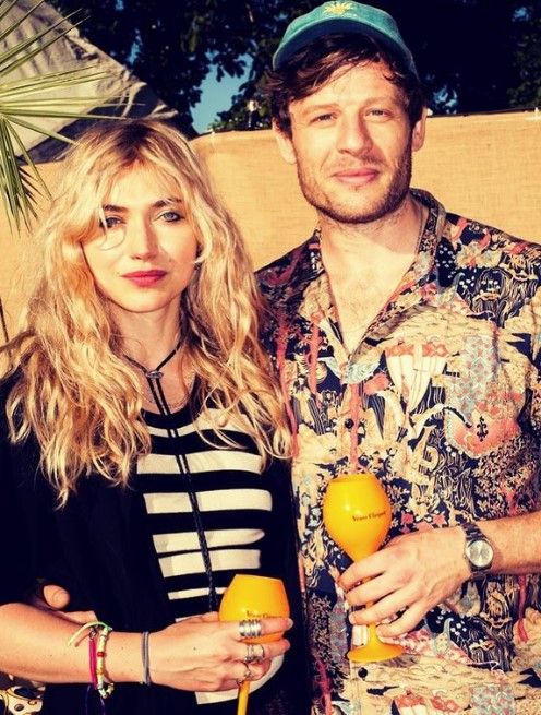 James poses with actress girlfriend Imogen Poots at a festival