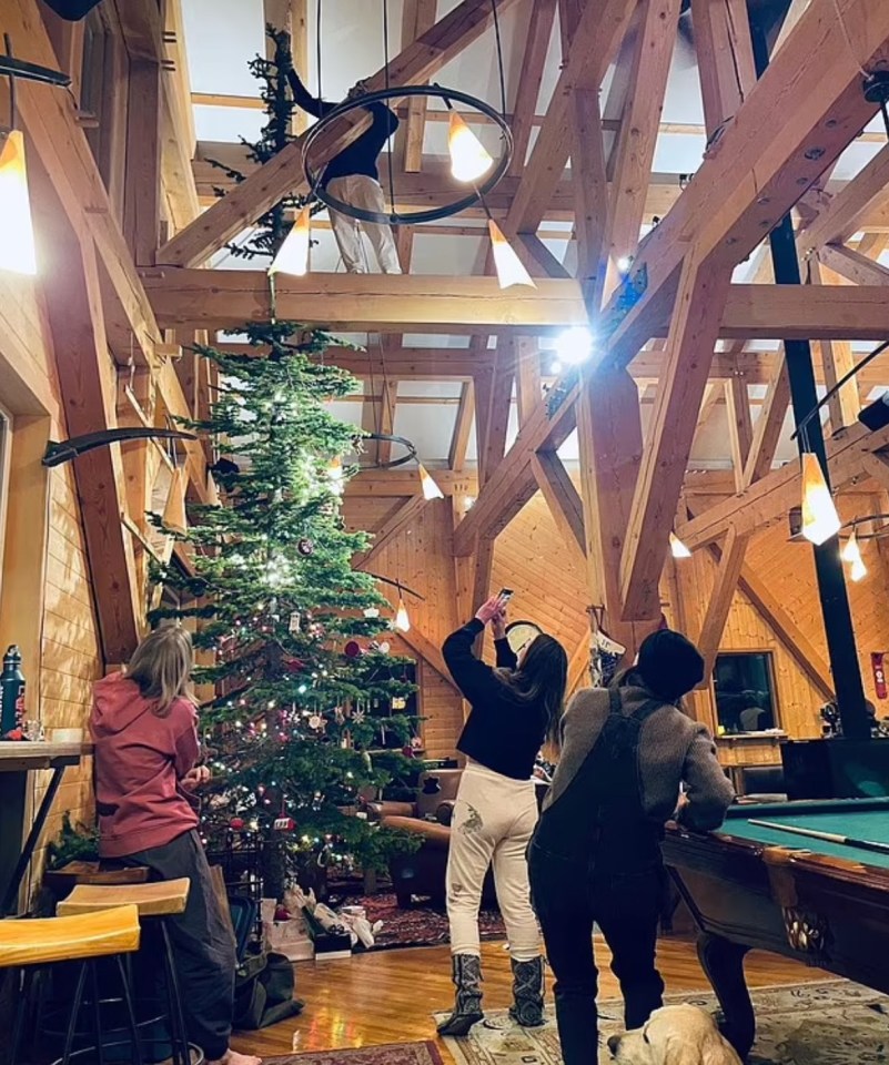 He shared heartwarming snaps inside their Christmas lodge