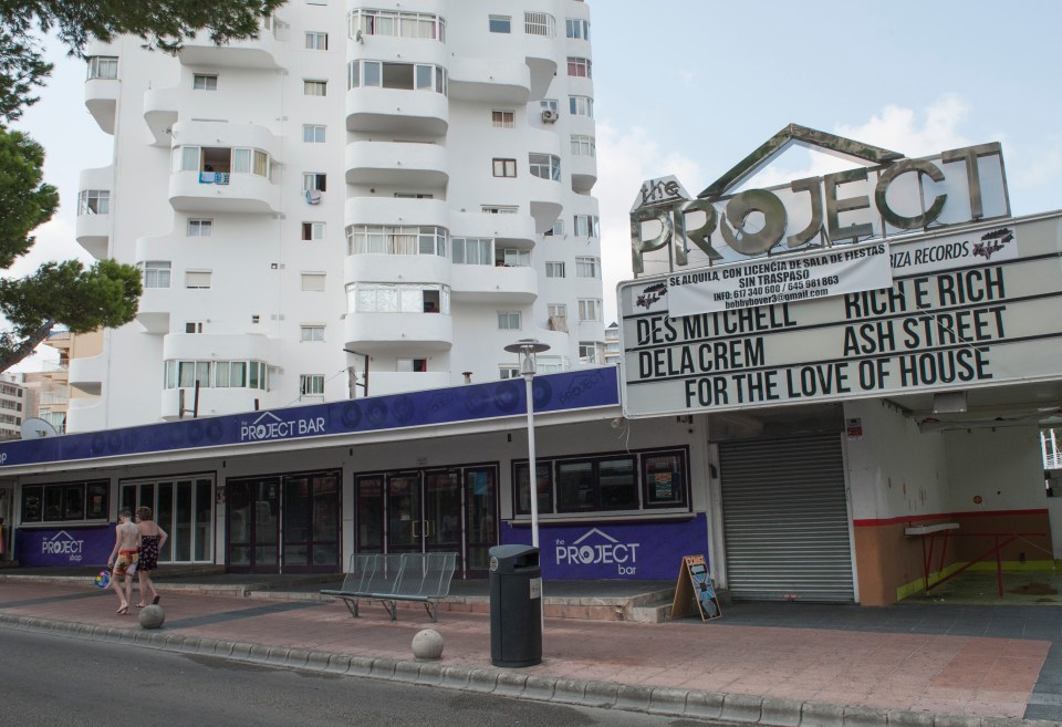 The club run by Laura in Magaluf - which she reopened as The Project